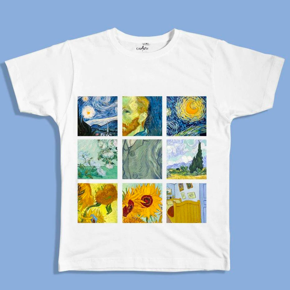 Rejilla cuadros Van Gogh - Camiseta unisex