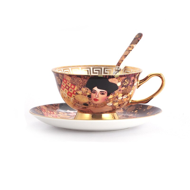 Juego de café de porcelana de hueso de Gustav Klimt