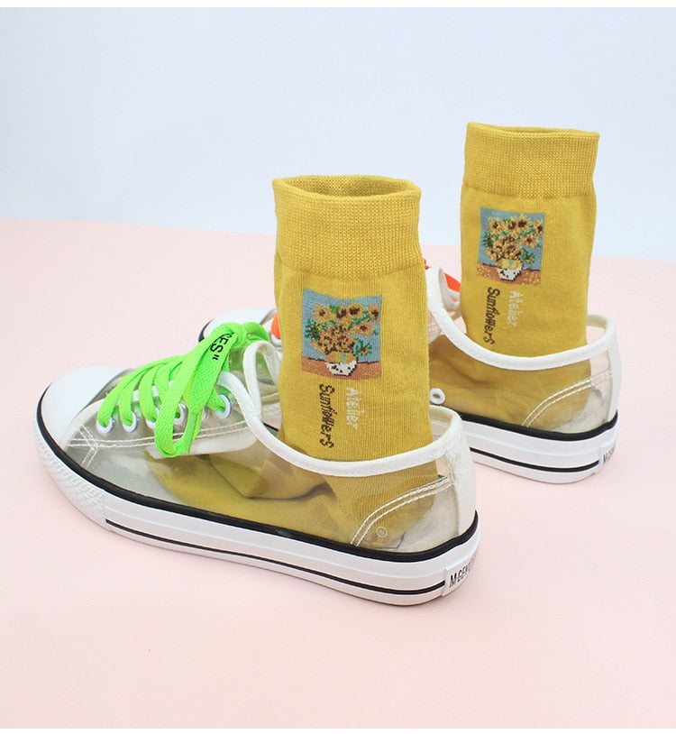 calcetines de arte enmarcados