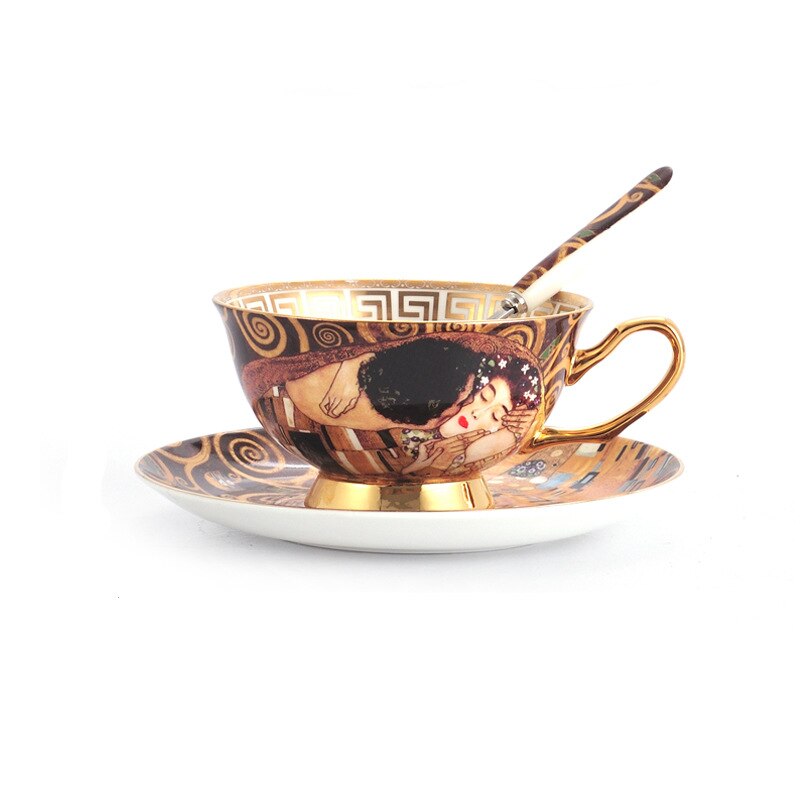 Juego de café de porcelana de hueso de Gustav Klimt
