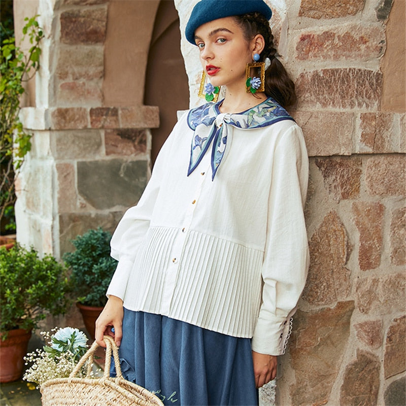 Blusa con cuello de iris de Van Gogh