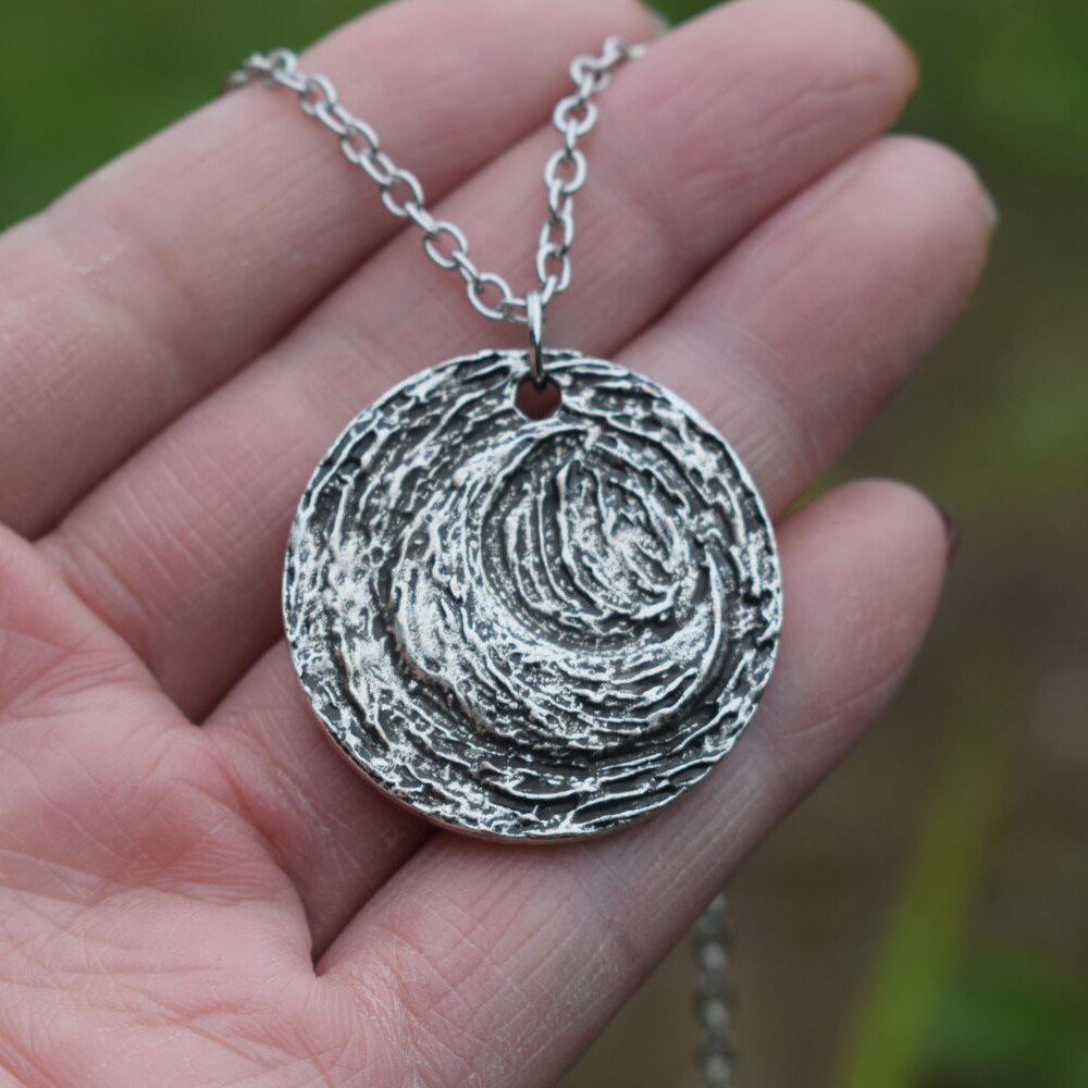Van Gogh Crescent Moon Starry Night necklace