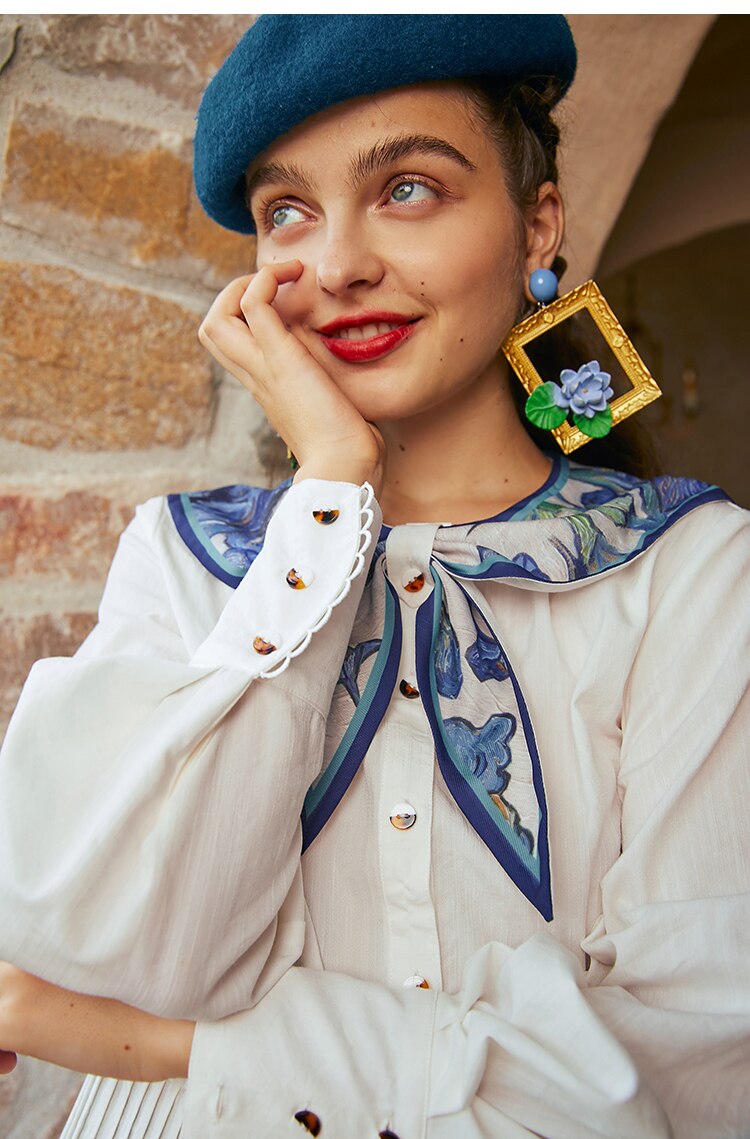 Blusa con cuello de iris de Van Gogh