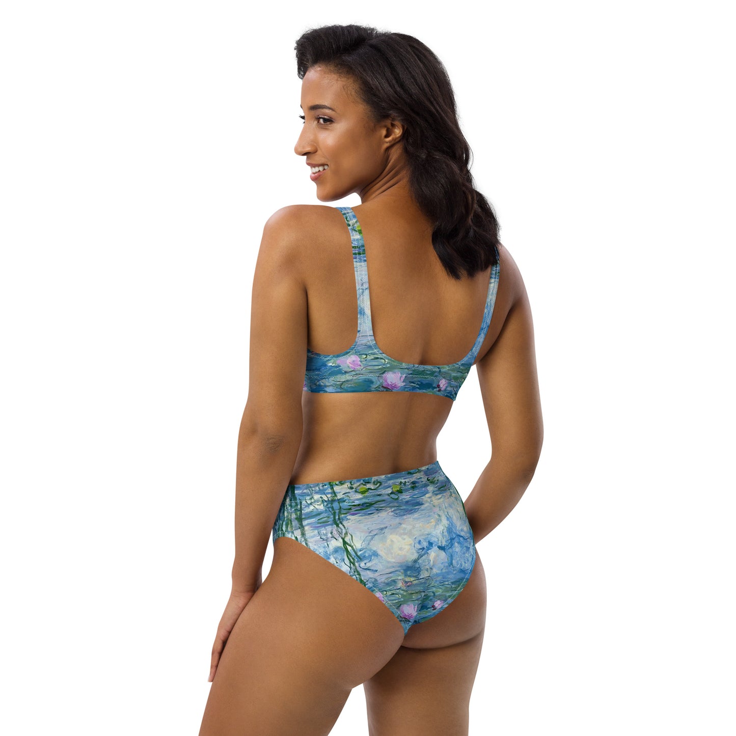 Claude Monet Bikini de talle alto con nenúfares