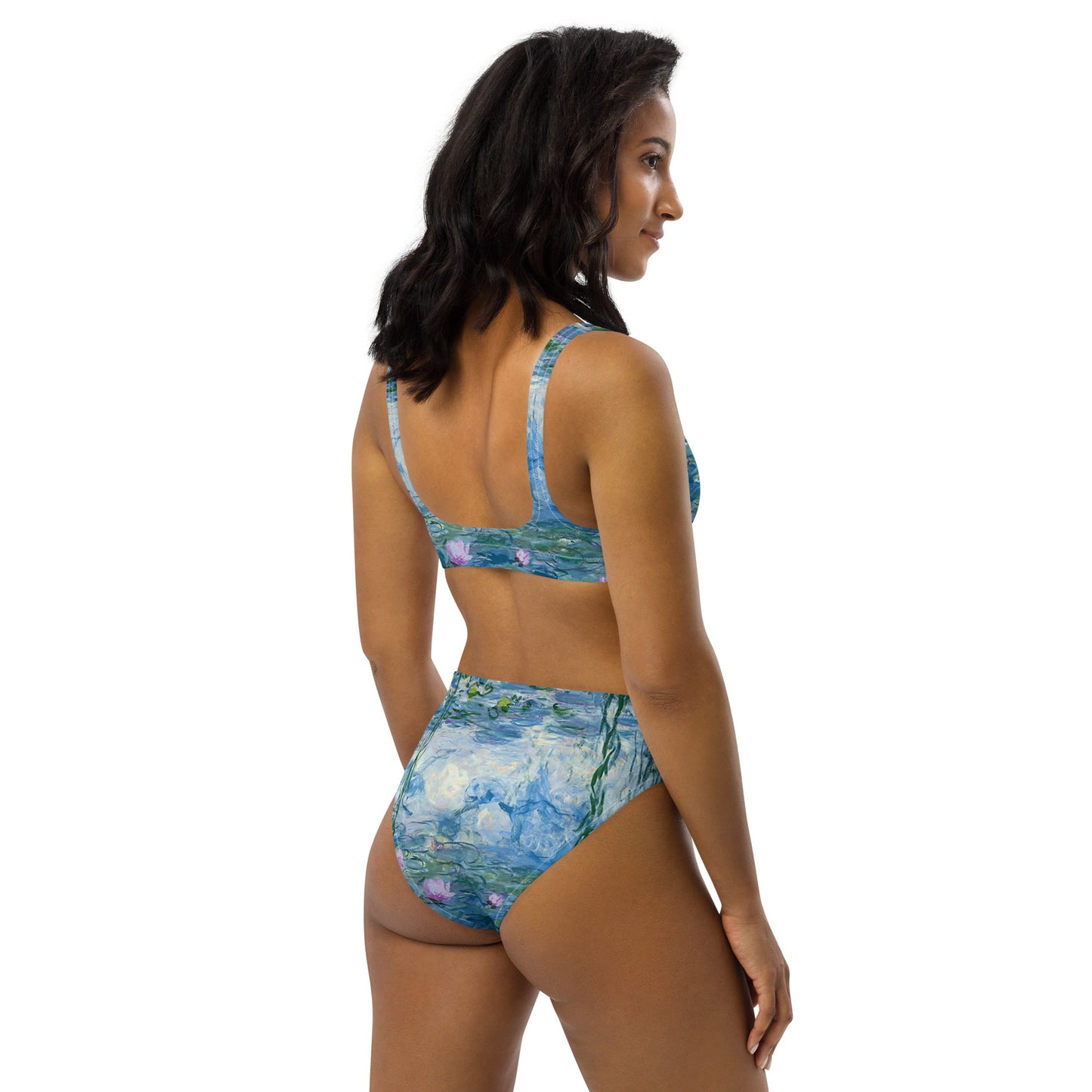 Claude Monet Bikini de talle alto con nenúfares