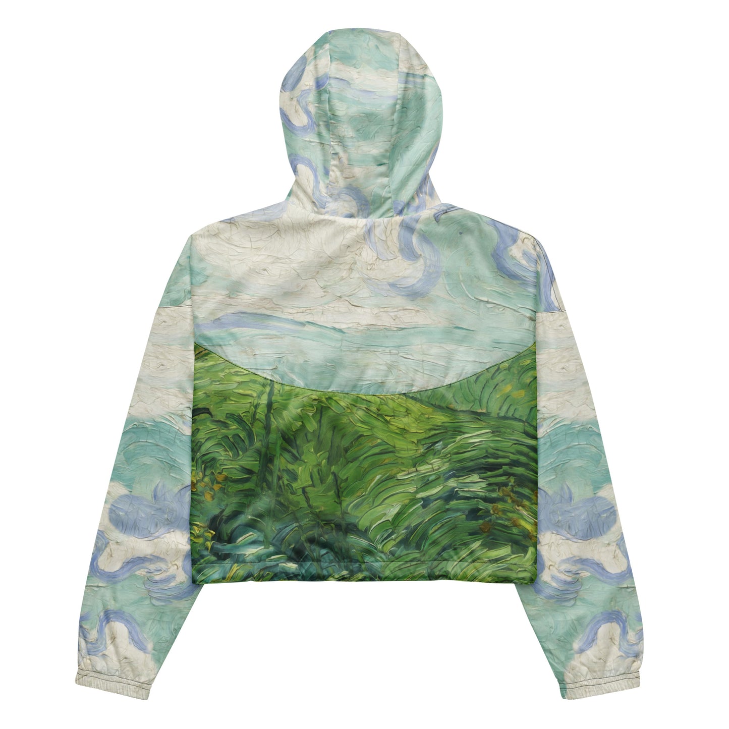 Van Gogh Green Field cropped windbreaker