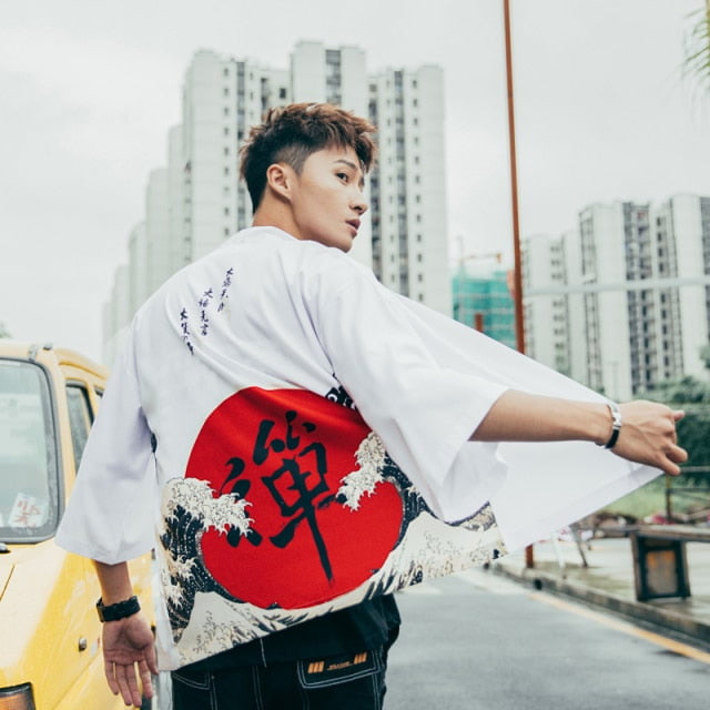 Ropa informal tipo kimono inspirada en Hokusai