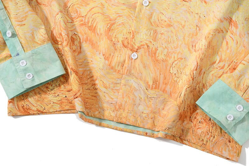 Van gogh Wheatfield con una camisa Reaper