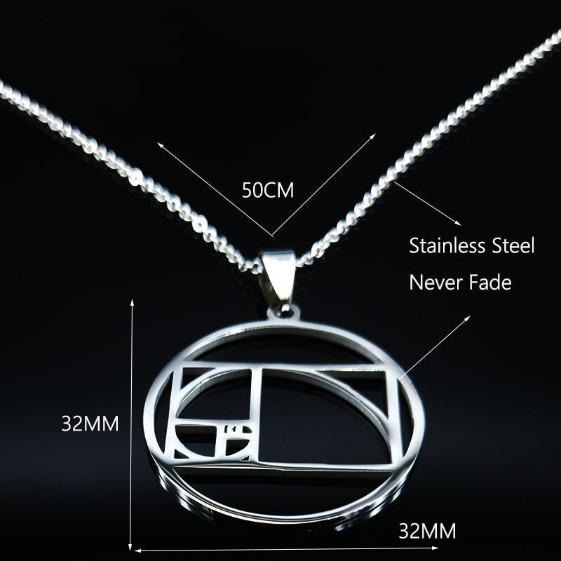 collar inspirado en la proporción áurea de fibonacci