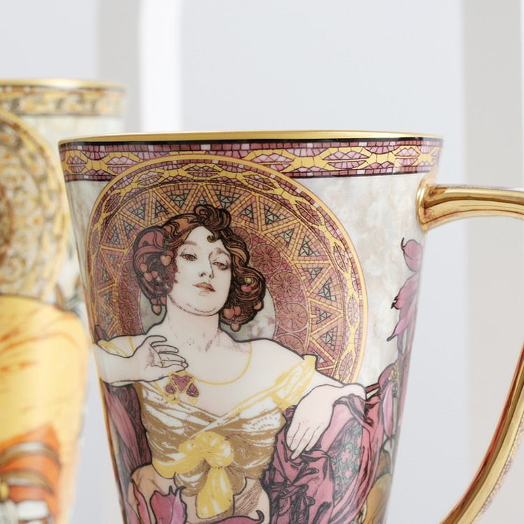 Tazas de cerámica Alphonse Mucha