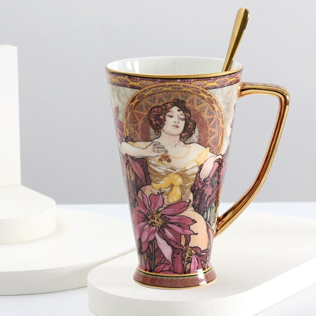 Tazas de cerámica Alphonse Mucha