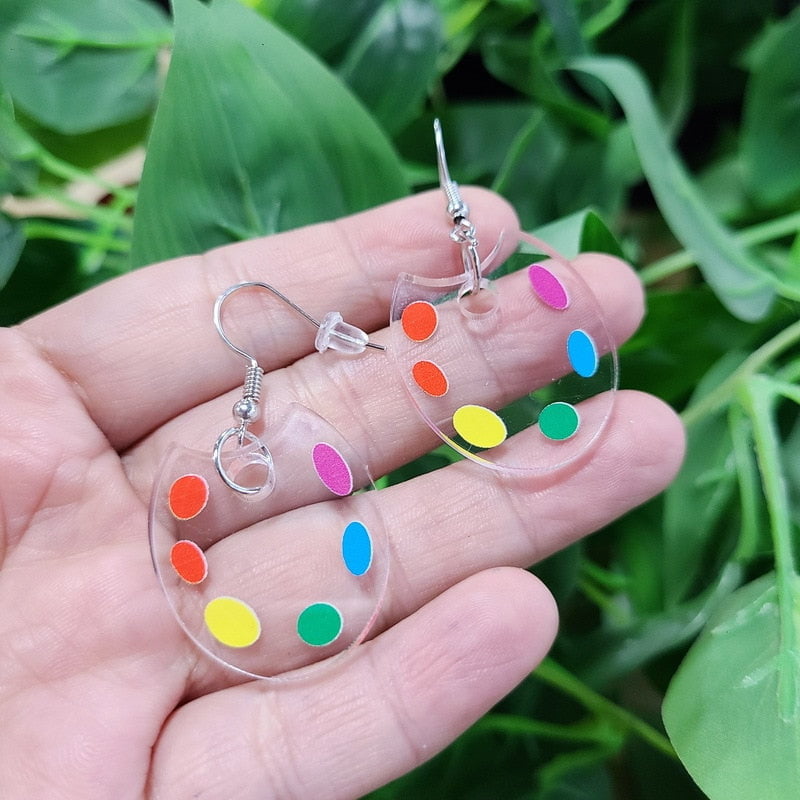 Pendientes transparentes paleta