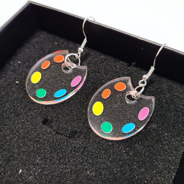 Pendientes transparentes paleta
