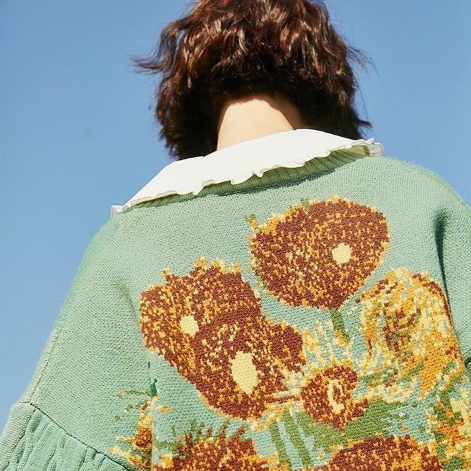 Suéter de punto tipo cárdigan vintage de Van Gogh
