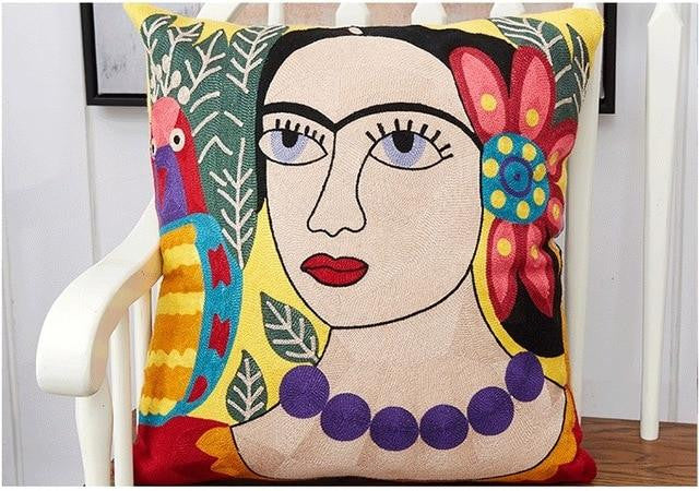 Frida Kahlo bordado fundas de almohada
