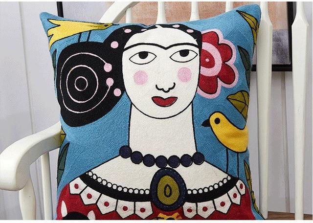 Frida Kahlo bordado fundas de almohada