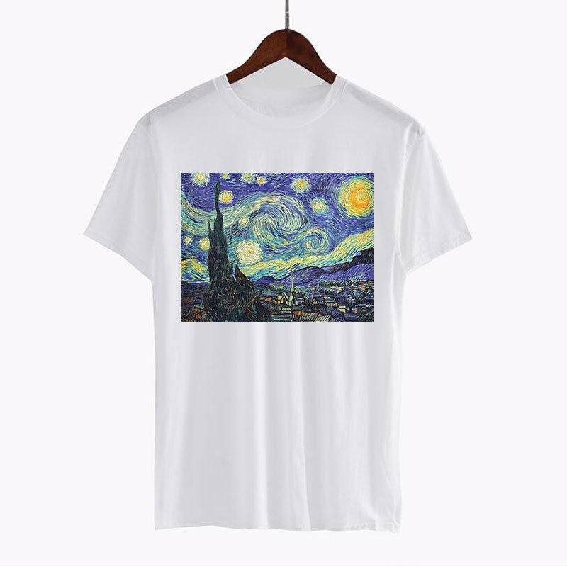 camiseta estampada noche estrellada