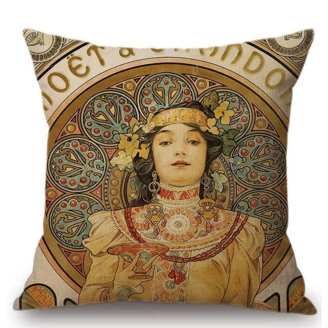 Cojín Alphonse Mucha Ilustraciones