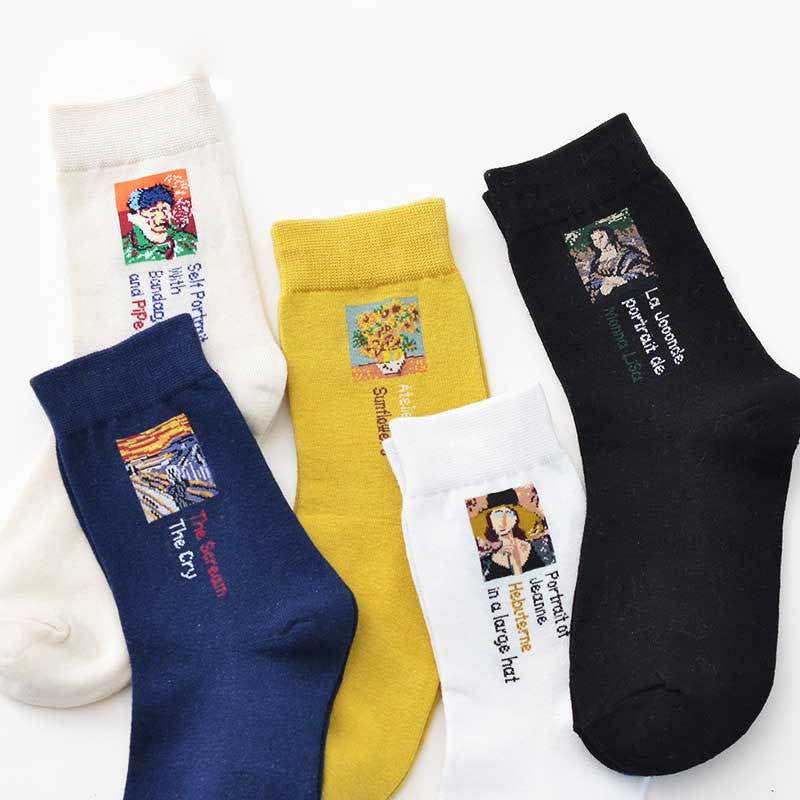 calcetines de arte enmarcados