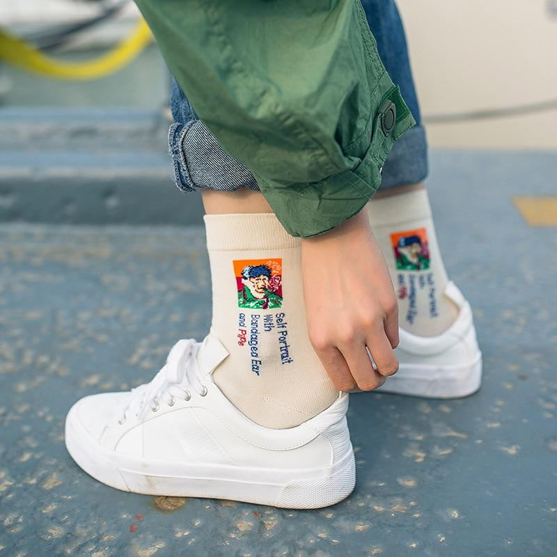 calcetines de arte enmarcados