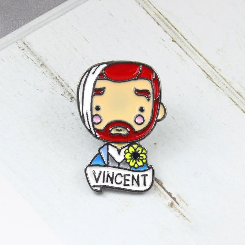 Insignia de retrato de Pin de esmalte de Vincent Van Gogh