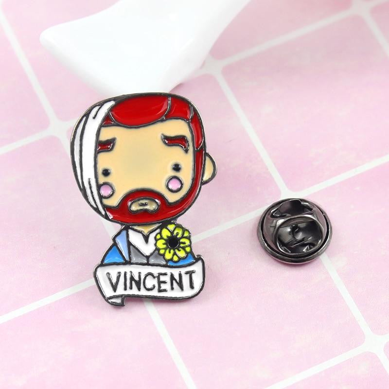 Insignia de retrato de Pin de esmalte de Vincent Van Gogh
