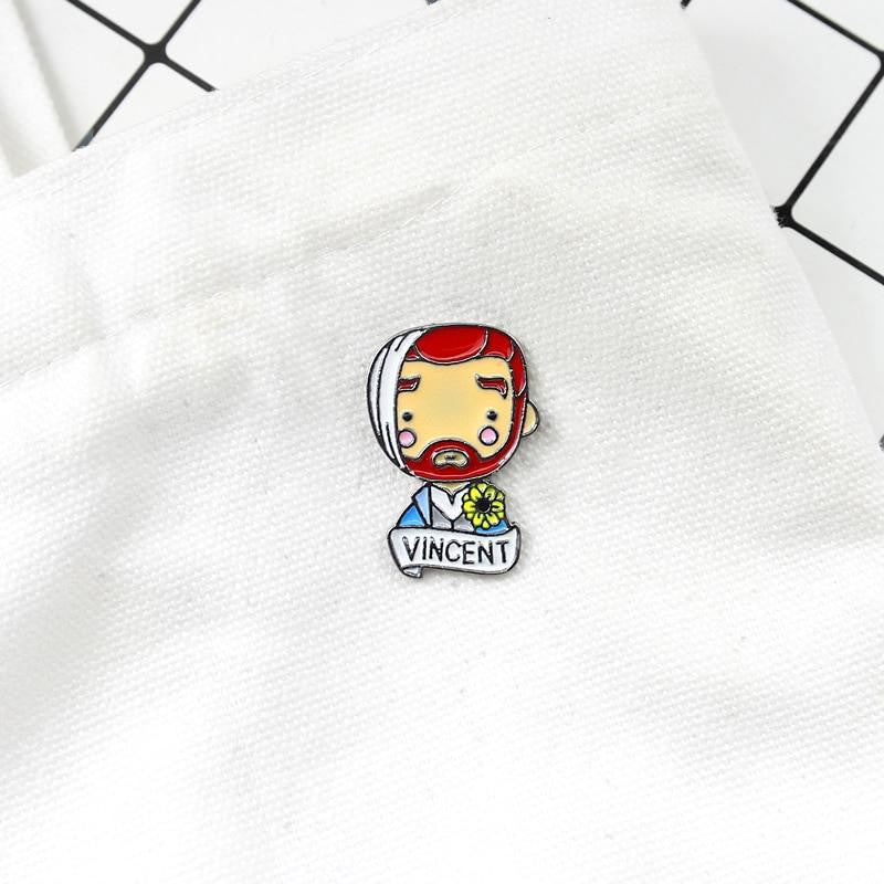 Insignia de retrato de Pin de esmalte de Vincent Van Gogh