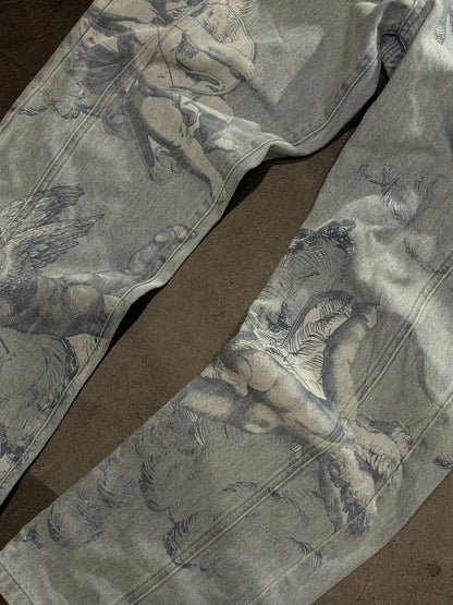 Cherub Engraving Baggy Jeans — product photograph