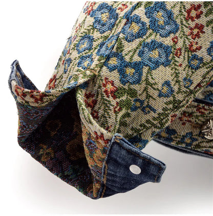 Floral Embroidered Patchwork Denim Jacket