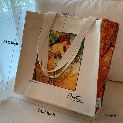 Alphonse Mucha Canvas Tote Bag
