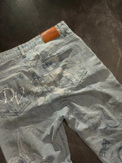 Cherub Engraving Baggy Jeans — product photograph