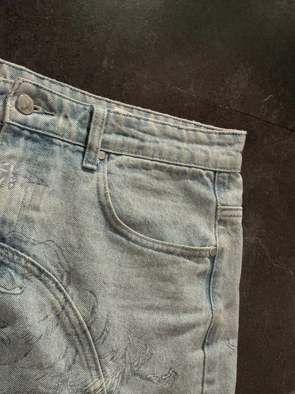 Cherub Engraving Baggy Jeans — product photograph