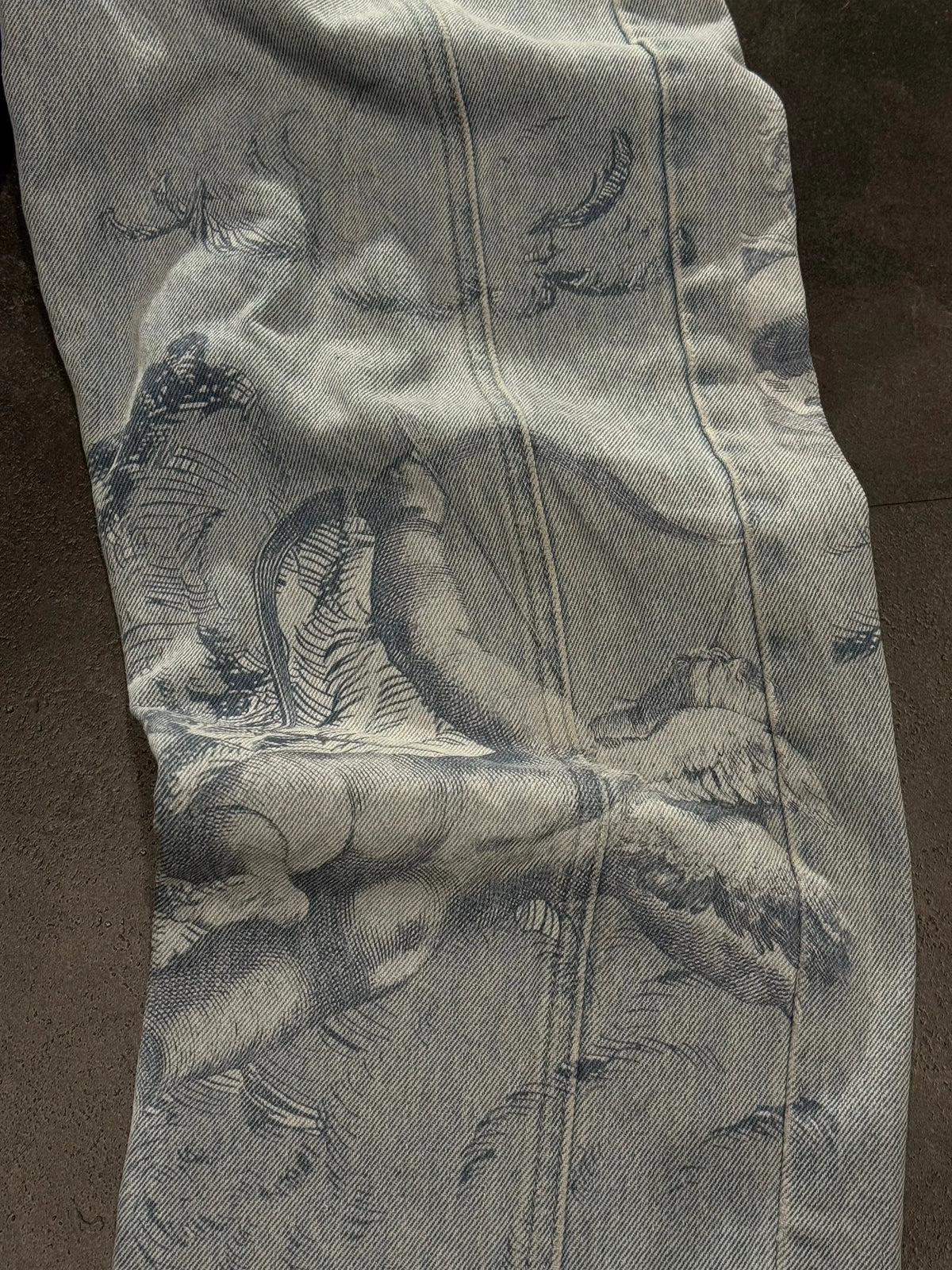 Cherub Engraving Baggy Jeans — product photograph