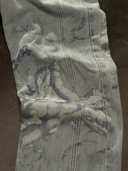 Cherub Engraving Baggy Jeans — product photograph
