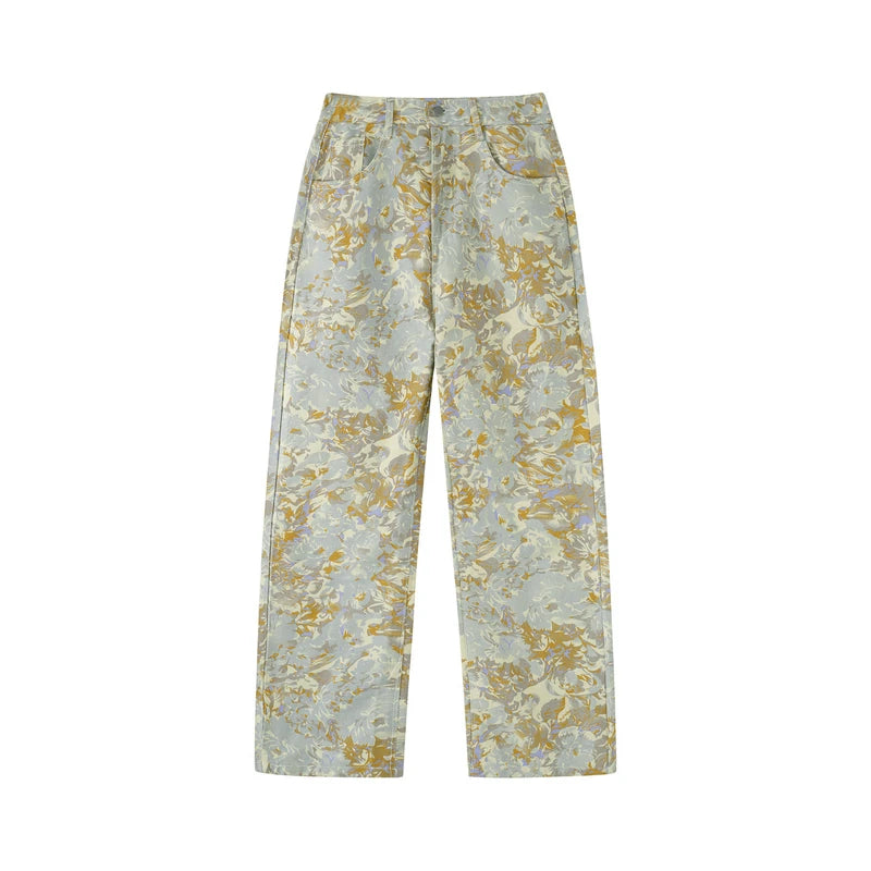 Etched Reverie Straight-Leg Jeans — front flat lay on white