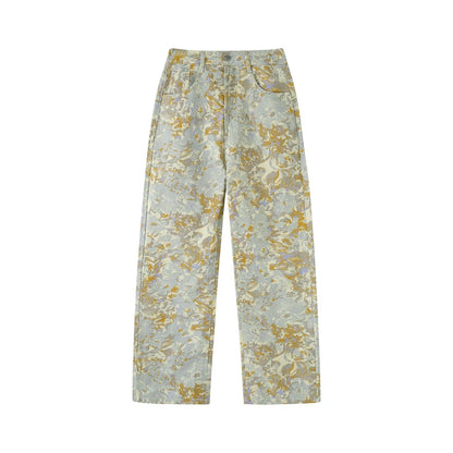 Etched Reverie Straight-Leg Jeans — front flat lay on white