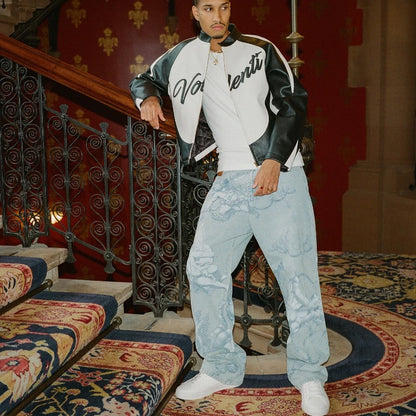 Cherub Engraving Baggy Jeans — product photograph