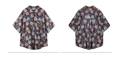 Vintage Botanical Chiffon Blouse