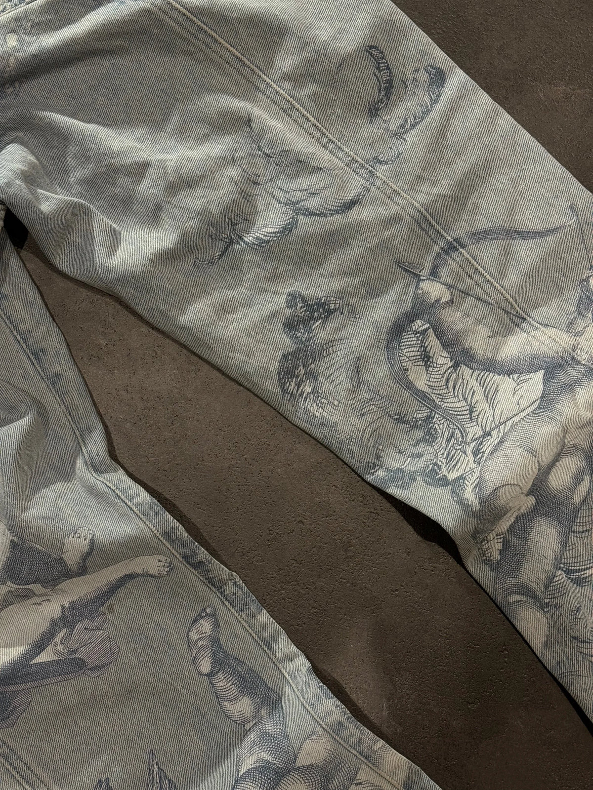 Cherub Engraving Baggy Jeans — product photograph