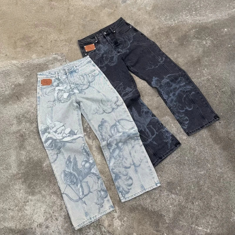 Cherub Engraving Baggy Jeans — product photograph
