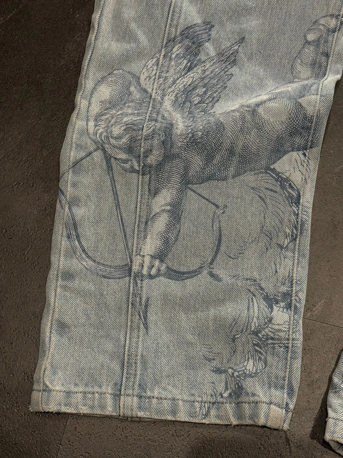 Cherub Engraving Baggy Jeans — product photograph