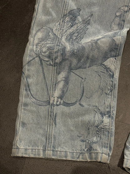 Cherub Engraving Baggy Jeans — product photograph