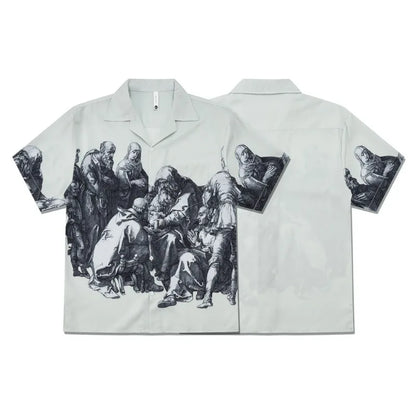 Vintage Graphic Print Short-Sleeve Shirt
