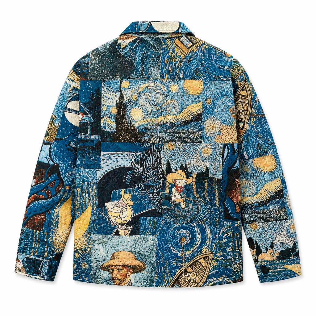 Van Gogh’s Painted World Jacket — back flat lay on white