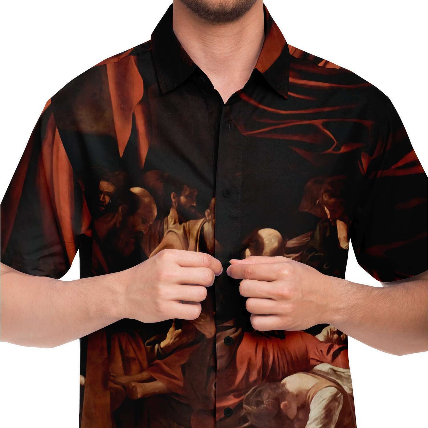CARAVAGGIO MUERTE DE LA VIRGEN CAMISA BOTONES