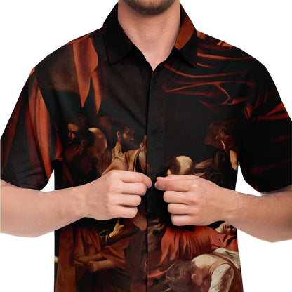 CARAVAGGIO MUERTE DE LA VIRGEN CAMISA BOTONES