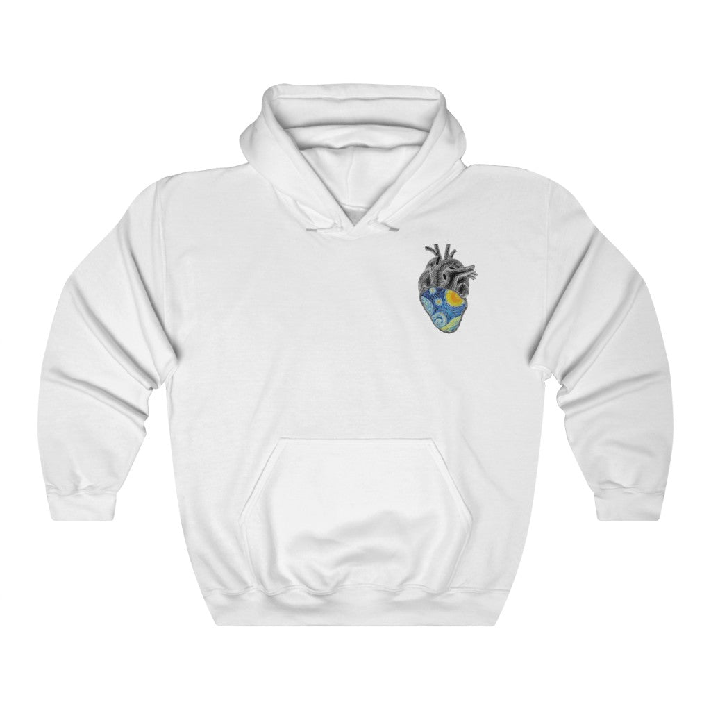 Sudadera con capucha de corazón de noche estrellada