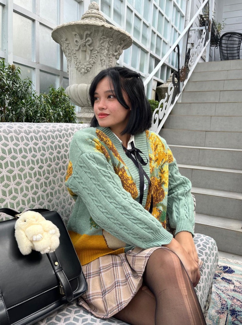 Pull en tricot cardigan vintage Van Gogh