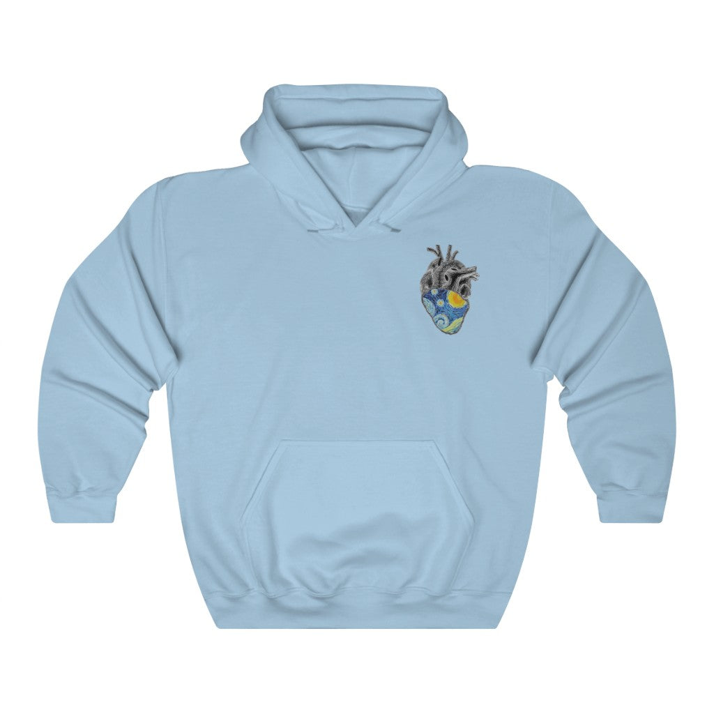 Sudadera con capucha de corazón de noche estrellada