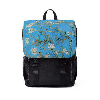Mochila casual de hombro con flor de almendro